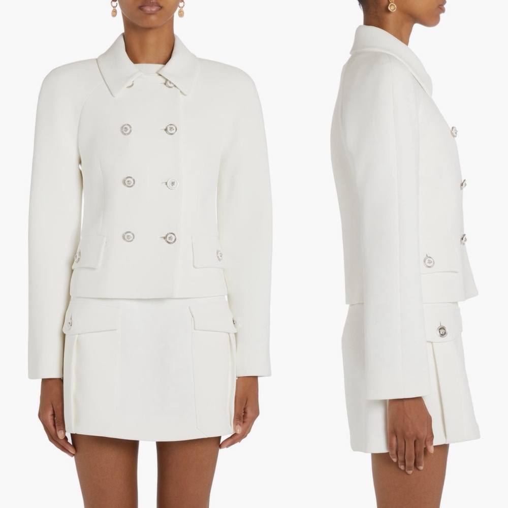 Like new Versace Double Breasted Stretch Crepe Crop Jacket $3,200 46